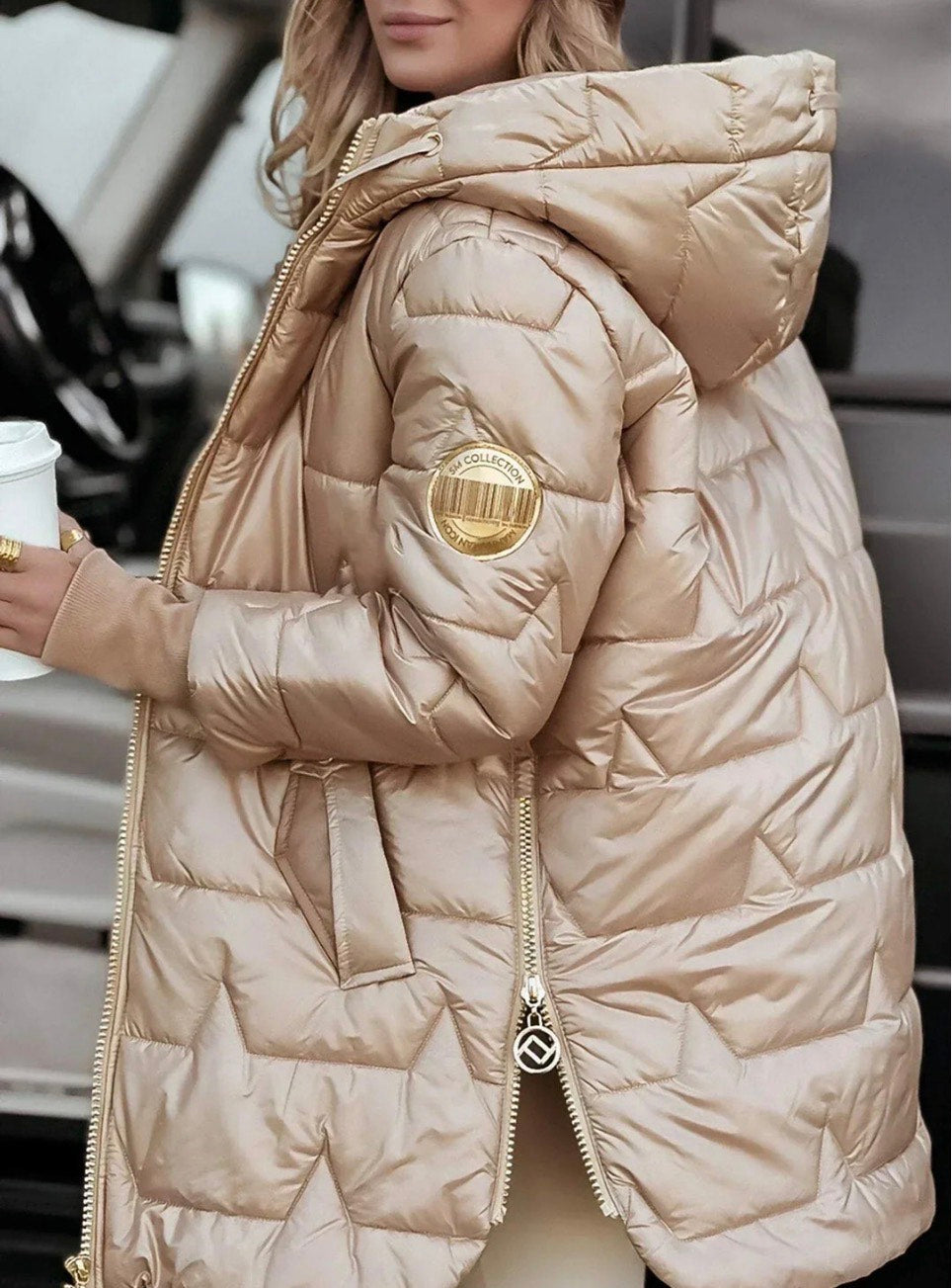 Vega | Chaqueta acolchada larga y cálida con capucha envolvente