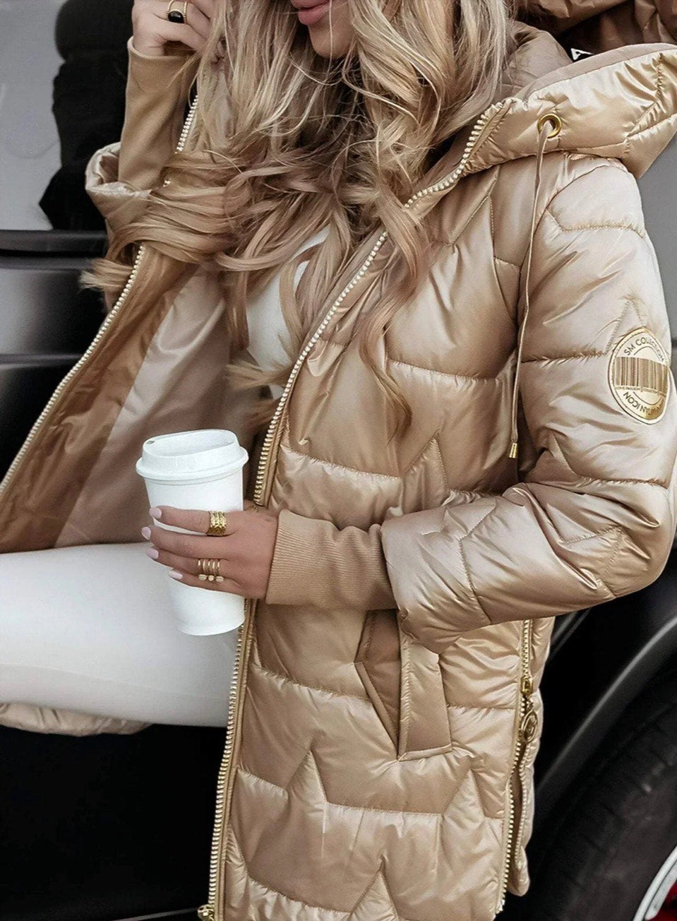 Vega | Chaqueta acolchada larga y cálida con capucha envolvente