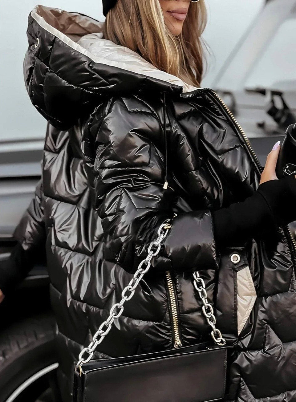 Vega | Chaqueta acolchada larga y cálida con capucha envolvente